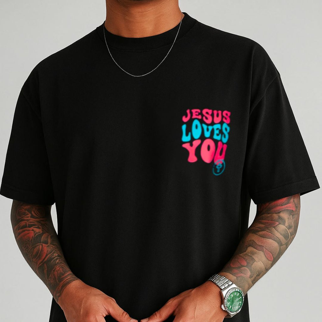 Jesus Loves You T-Shirt – Black Christian T-Shirt