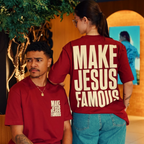 T-shirt Make Jesus Famous (wine red)