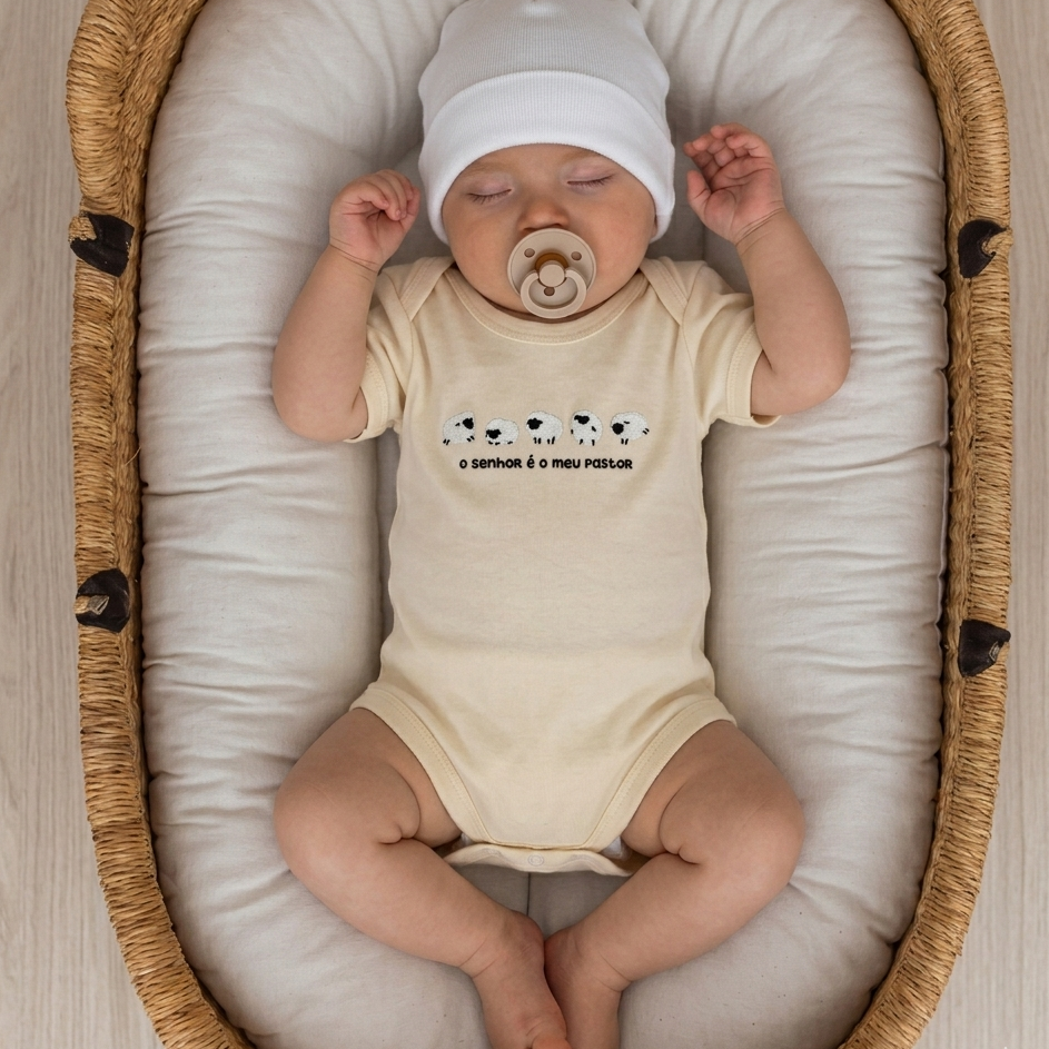 Bodysuit O Senhor é o Meu Pastor (beige)