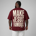 T-shirt Make Jesus Famous (wine red)