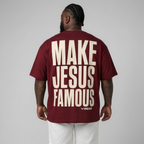 T-shirt Make Jesus Famous (wine red)