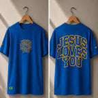 Kids T-shirt Jesus Loves You (blue)
