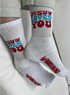 Socks Jesus Loves You (white)
