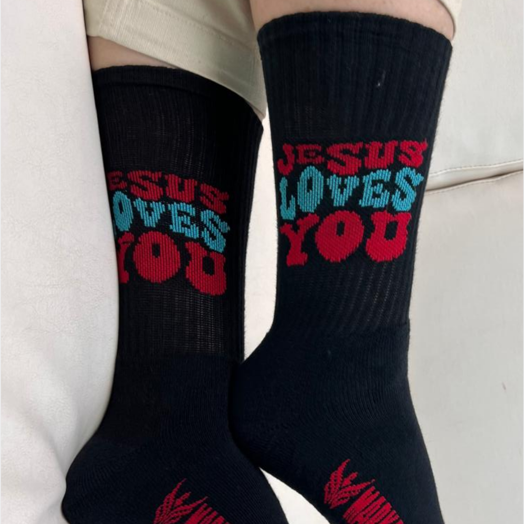 Socks Jesus Loves You (black)