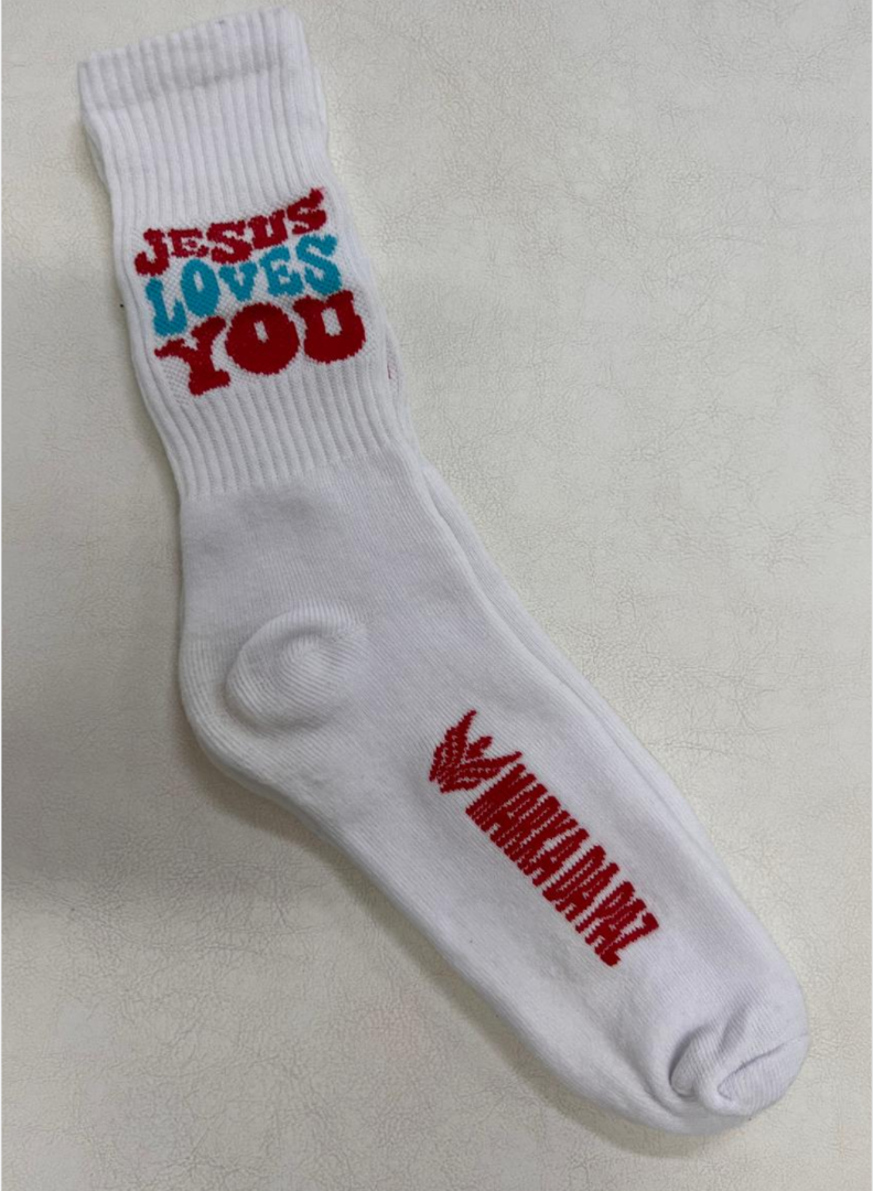 Socks Jesus Loves You (white)